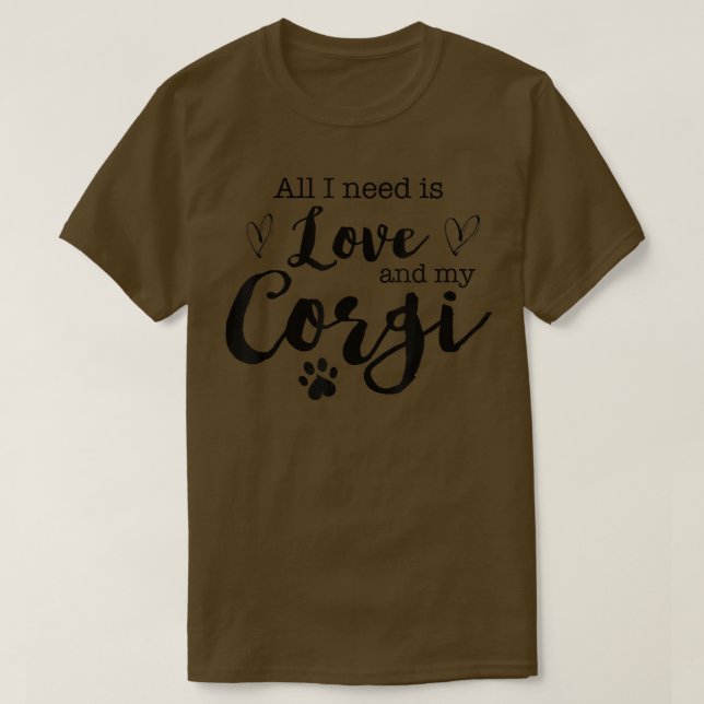 Camiseta All I Need Is Love And My Corgi  (Diseño del anverso)