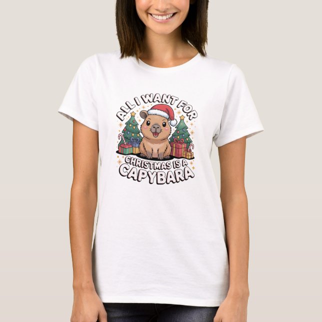 Camiseta All I Want for Christmas is a Capybara (Anverso)