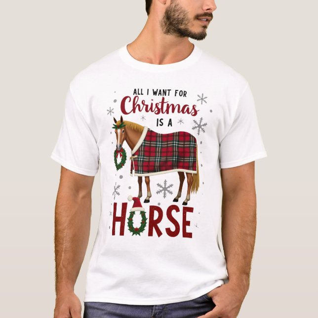 Camiseta All I Want For Christmas Is A Horse (Anverso)