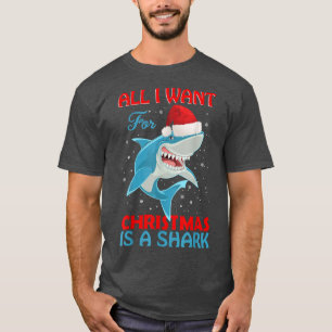 Camiseta All I Want For Christmas Is A Shark Santa funny Sh
