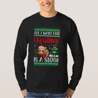 Camiseta All I Want For Christmas Is A Sloth