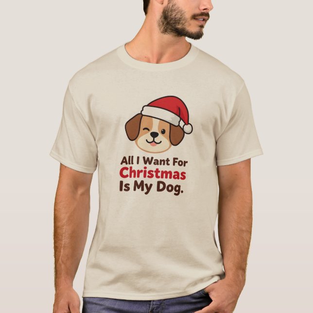 Camiseta All I Want for Christmas Is My Dog Art (Anverso)