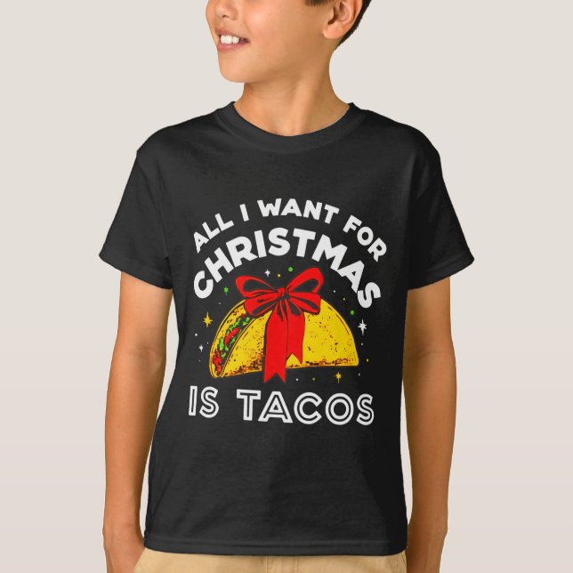 Camiseta All I Want For Christmas Is Tacos Long Sleeve  (Anverso)