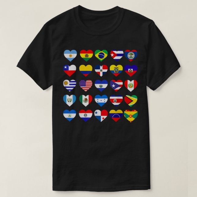 Camiseta All Latin American Flags Countries Hispanic Herita (Diseño del anverso)