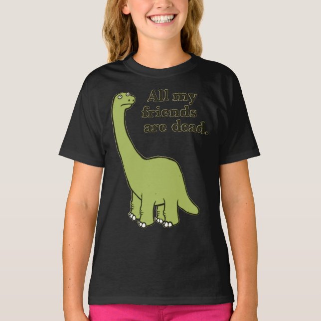 Camiseta All My Friends are Dead Dinosaur Essential T-Shirt (Anverso)