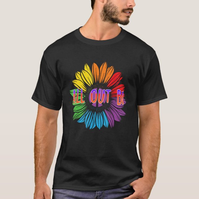 Camiseta All Out Bi Bisexual Motivational Quote Bi Pride (Anverso)
