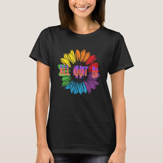 Camiseta All Out Bi Bisexual Motivational Quote Bi Pride (Anverso)