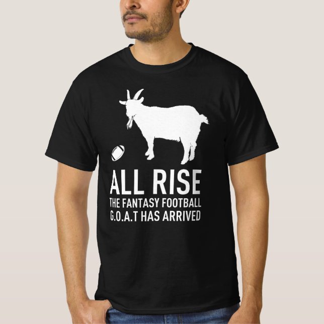 Camiseta All Rise Fantasy Football GOAT - Campeón de la Lig (Anverso)