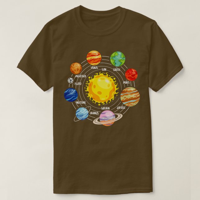 Camiseta All Solar Systems Planets Astronaut Science Space  (Diseño del anverso)