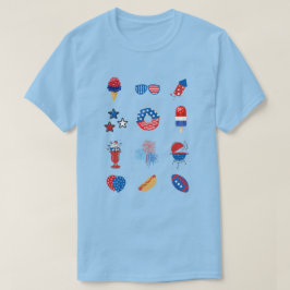 Camiseta All Things America en rojo, blanco y azul para el 