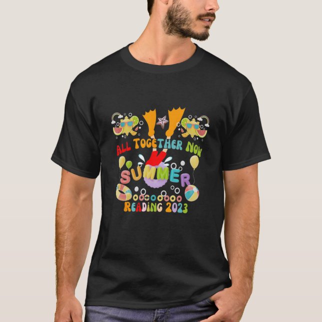 Camiseta All Together Now Summer Reading 2023 Book Kids Cat (Anverso)