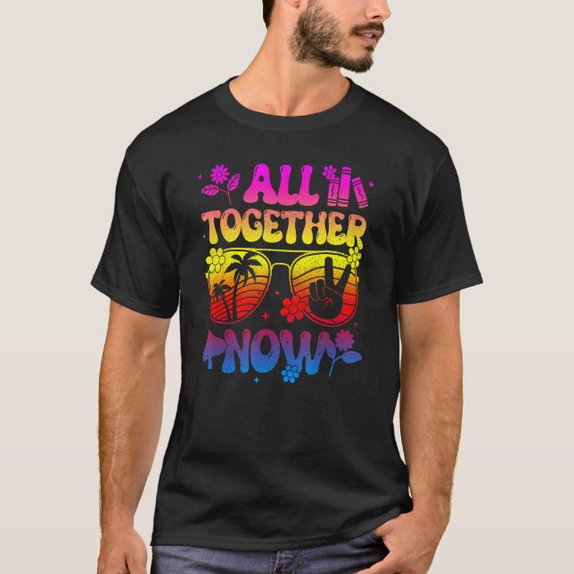 Camiseta All Together Now Summer Reading 2023 Groovy  Book (Anverso)