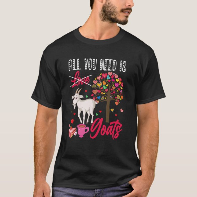Camiseta All You Need Is Goats Valentine's Day Hearts Farme (Anverso)