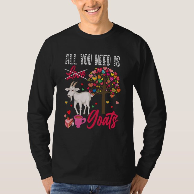 Camiseta All You Need Is Goats Valentine's Day Hearts Farme (Anverso)