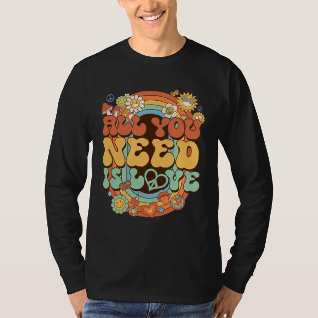 Camiseta All You Need Is Love Hippie Costume Daisy Groovy R (Anverso)