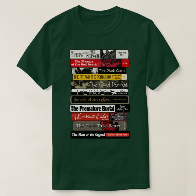 Camiseta Allan Poe Books Stack (Diseño del anverso)