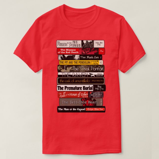 Camiseta Allan Poe Books Stack (Diseño del anverso)