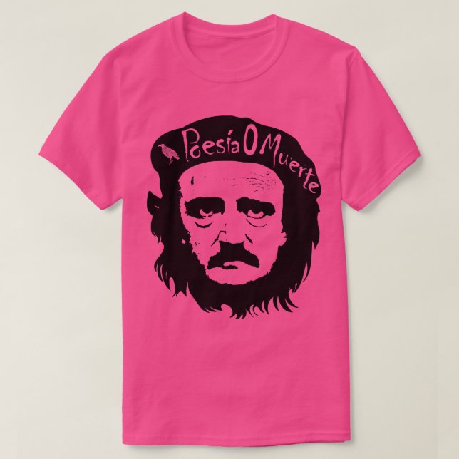 Camiseta Allan Poe Che Guevarra Poesia O Muerte (Diseño del anverso)