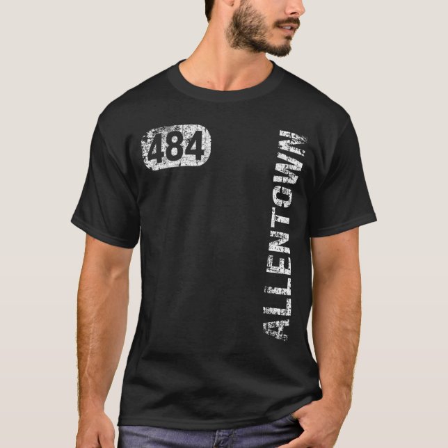 Camiseta Allentown Pennsylvania 484 Area Code Vintage Retro (Anverso)