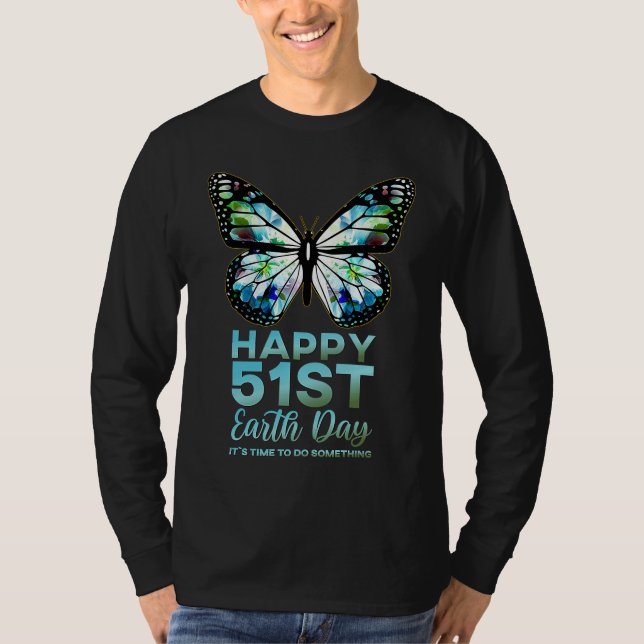 Camiseta Alles Gute zum 51st Day der Erde Monarch Flower Bu (Anverso)