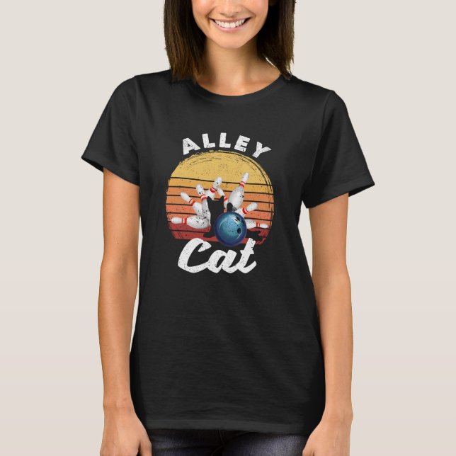 Camiseta Alley Cat Bowling Team Humor Funny Bowler Cats (Anverso)
