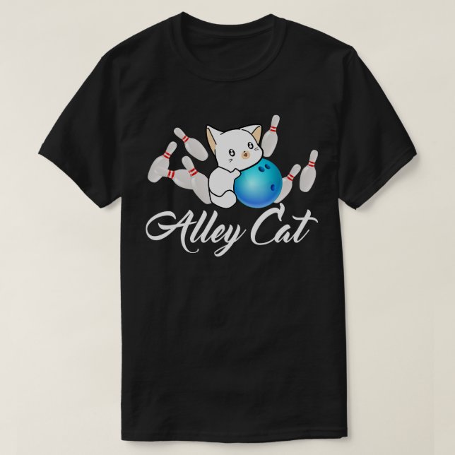Camiseta Alley Cat BowlingFunny Bowler Bowler (Diseño del anverso)