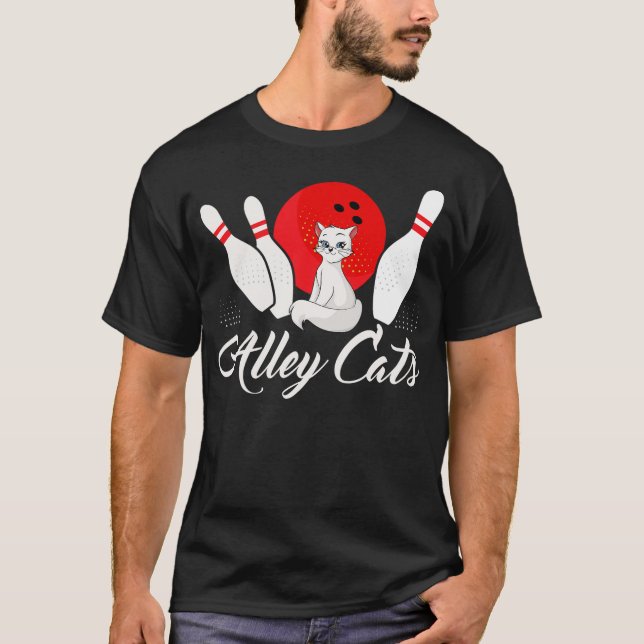 Camiseta Alley Cat Funny Bowler Bowling (2) (Anverso)