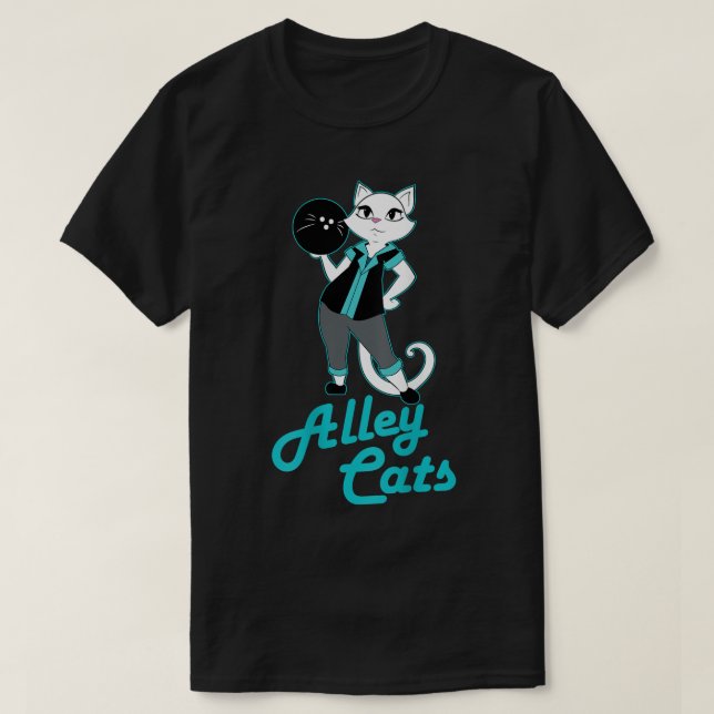 Camiseta Alley Cats Bowling Team Ladies Backside Print (Diseño del anverso)