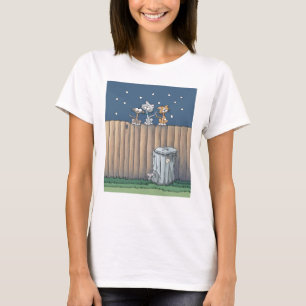 Camiseta Alley Cats en una valla