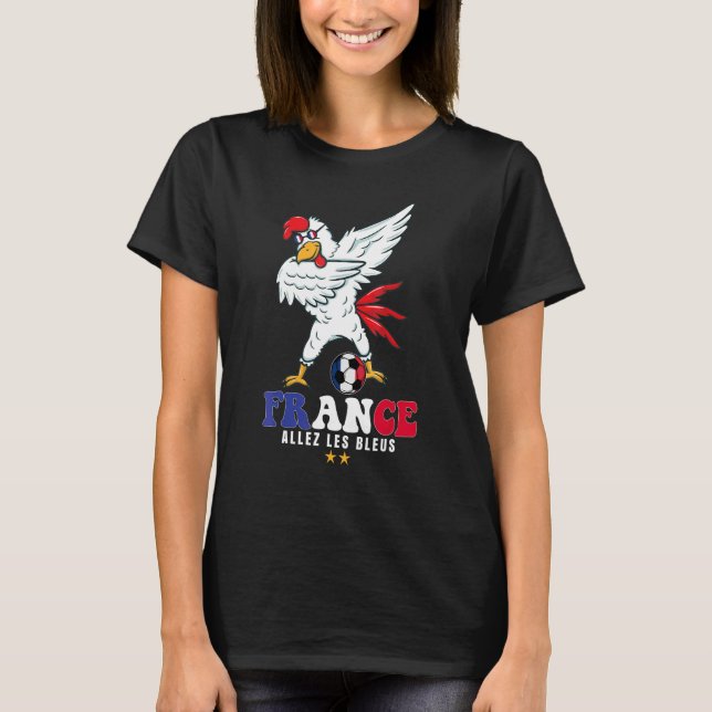 Camiseta Allez les Bleus France Bandera de Fútbol gallo (Anverso)