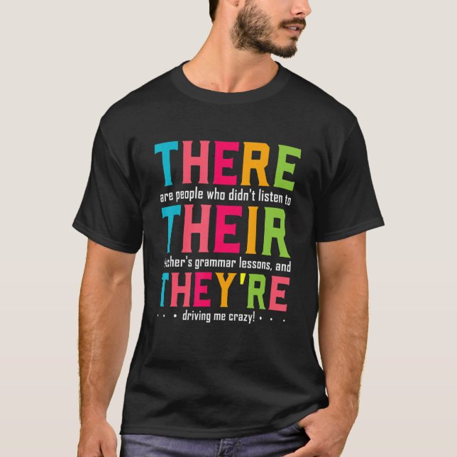 Camiseta Allí están los profesores de gramática inglesa (Anverso)