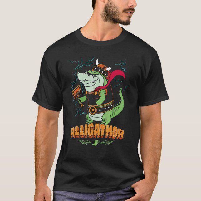 Camiseta Alligathor Norse Mythology  Thor Alligator Viking (Anverso)