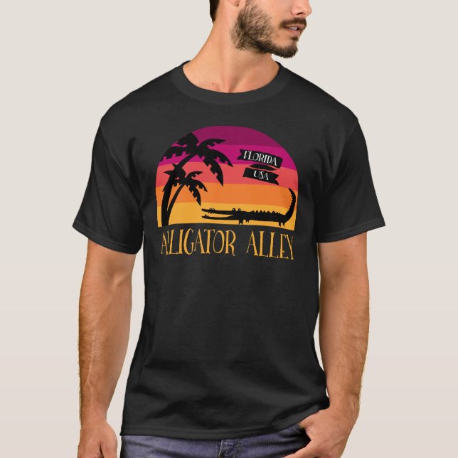 Camiseta Alligator Alley Florida Everglades Retro T-Shirt (Anverso)