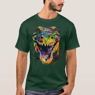 Camiseta Alligator Face Colorful Wild Animal Art Gator Love