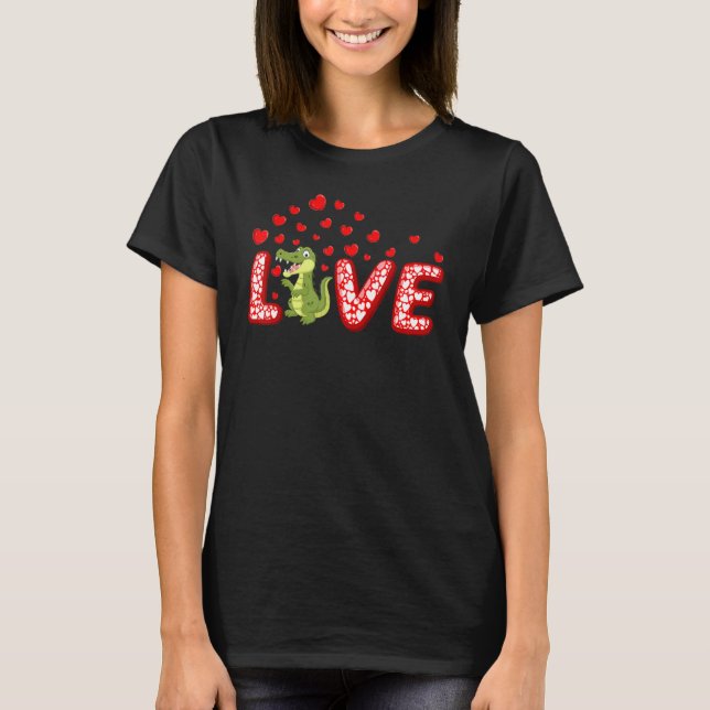 Camiseta Alligator Funny Hearts Love Alligator Valentine (Anverso)