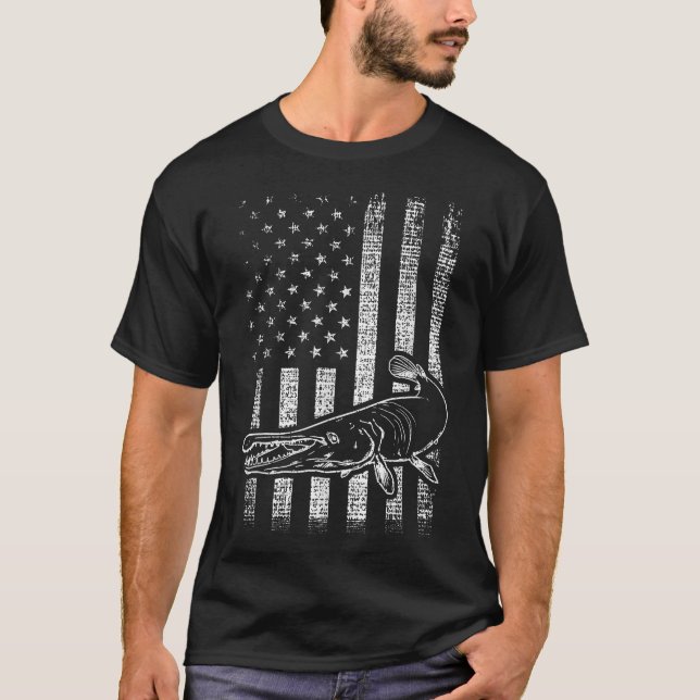 Camiseta Alligator Gar Usa Estadounidense (Anverso)