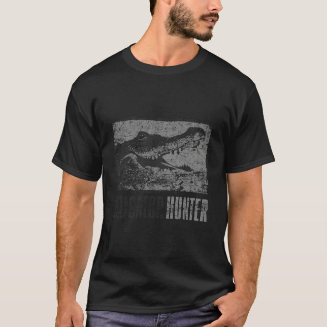 Camiseta Alligator Hunter Gator al aire libre Caza Gift Tee (Anverso)