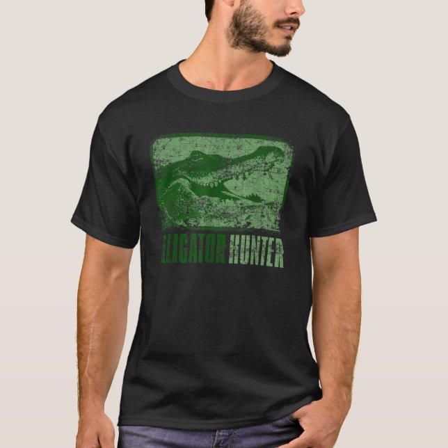 Camiseta Alligator Hunter Gator al aire libre Caza Gift Tee (Anverso)