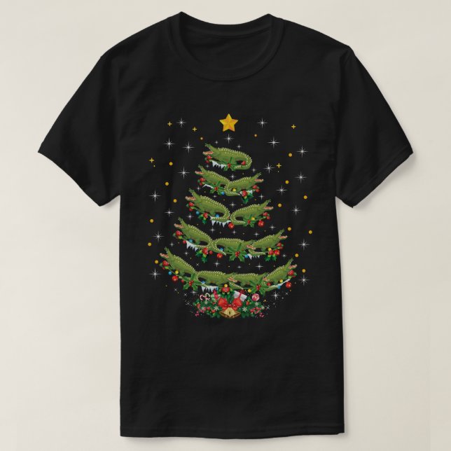 Camiseta Alligator Lover Xmas Regalo Árbol de Navidad (Diseño del anverso)