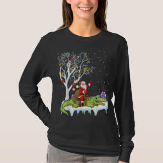 Camiseta Alligator Lover Xmas Regalo Santa Riding Alligator