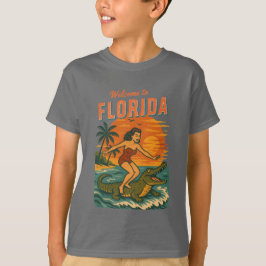 Camiseta Alligator Surfing Coastal Life Graphic Retro Surf