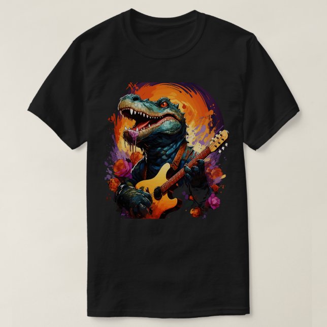 Camiseta Alligator Toca La Guitarra (Diseño del anverso)