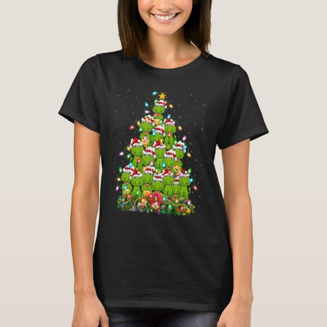 Camiseta Alligator  Xmas Lights Santa Alligator Christmas T (Anverso)