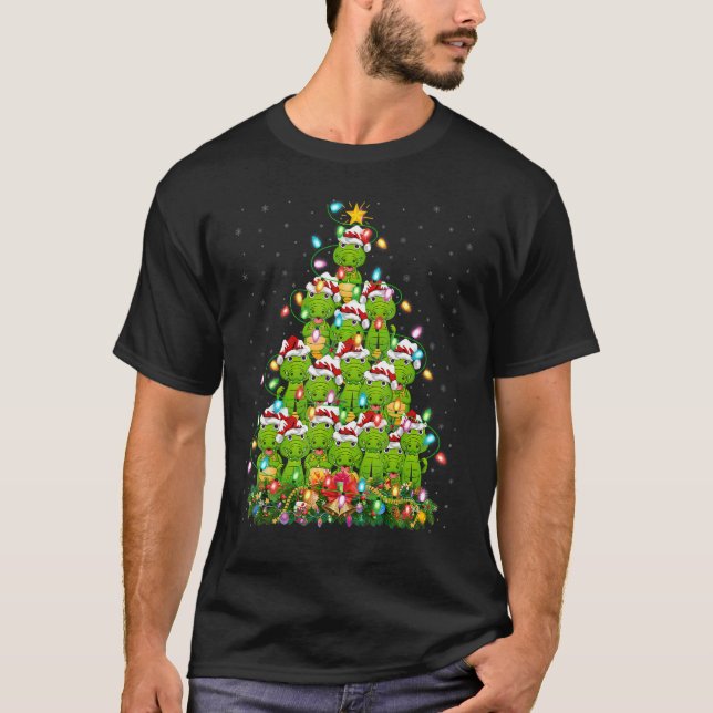 Camiseta Alligator  Xmas Lights Santa Alligator Christmas T (Anverso)