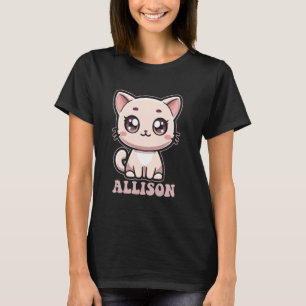 Camiseta Allison Cute Kitty Cat Design para Chicas Nombre A