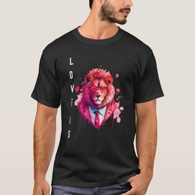 Camiseta Alluring Love is With Heart Animal Valentine's day (Anverso)