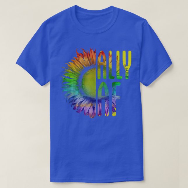 Camiseta Ally AF Gay Pride Month LGBT Rainbow Sunflower  (Diseño del anverso)