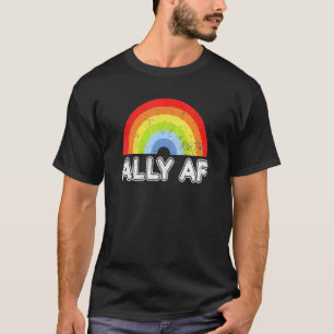 Camiseta Ally Af Rainbow Vintage Gay Pride Lgbt Lgbt Commu