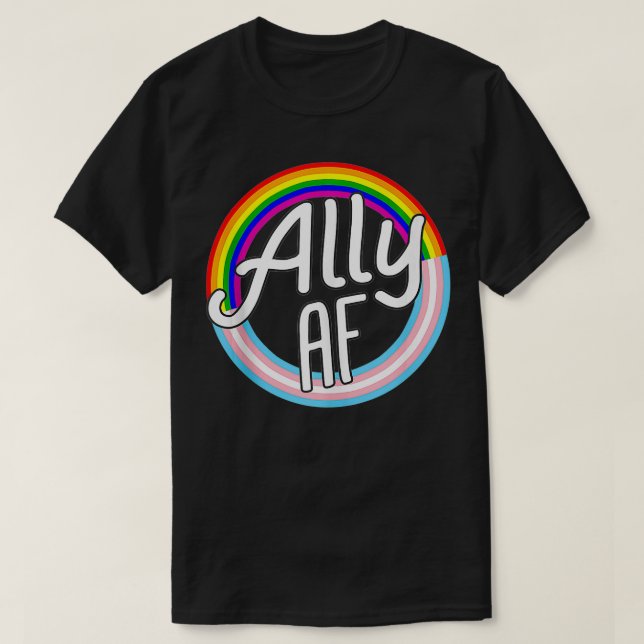 Camiseta ALLY AF Trans Flag Love Equality Bandera del Orgul (Diseño del anverso)