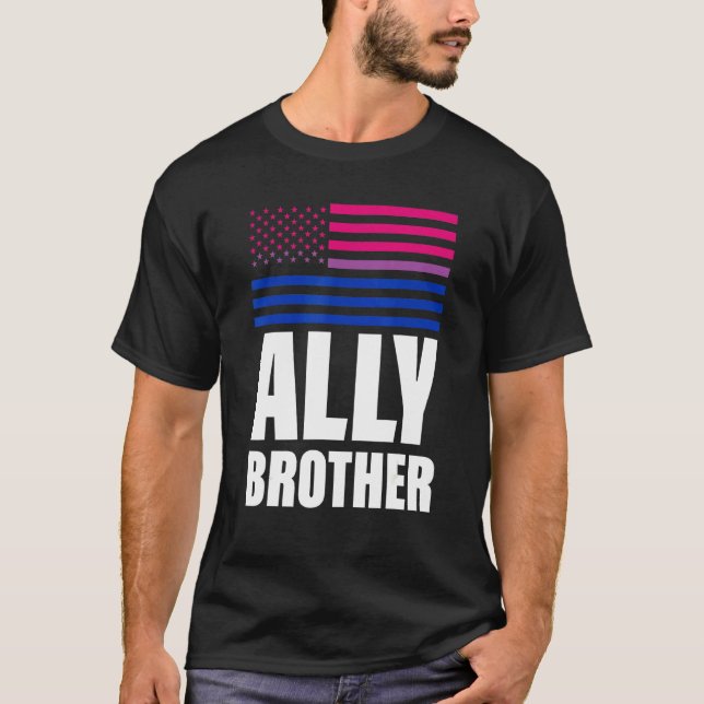 Camiseta Ally Brother Bisexual Flag Orgullo Gay Lgbt (Anverso)